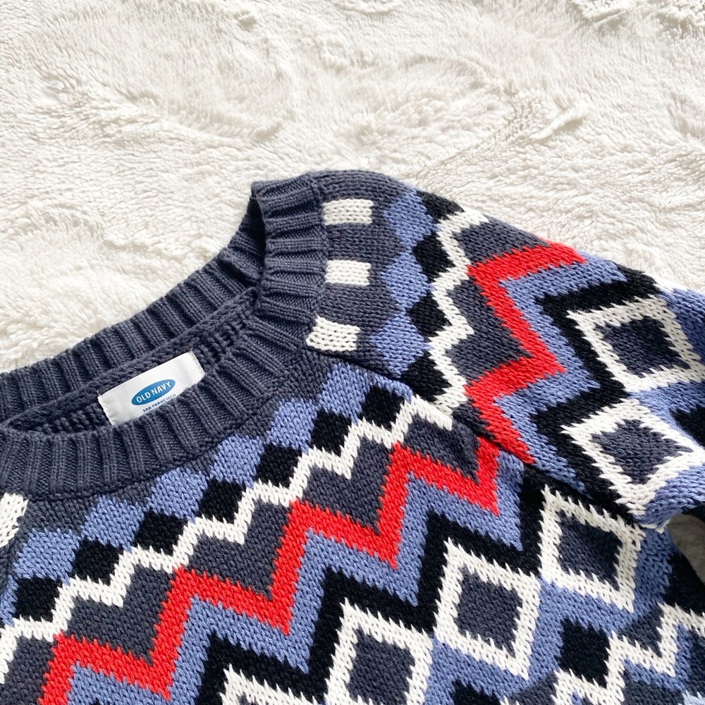 old navy • 100% cotton 2015 fairisle pullover sweater | 5T